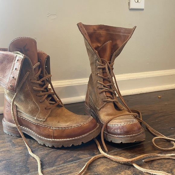 FRYE Owen Leather Lace Up Boots - Picture 2 of 6